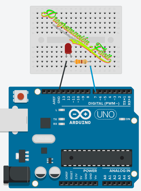 Esquema de conexión led Arduino