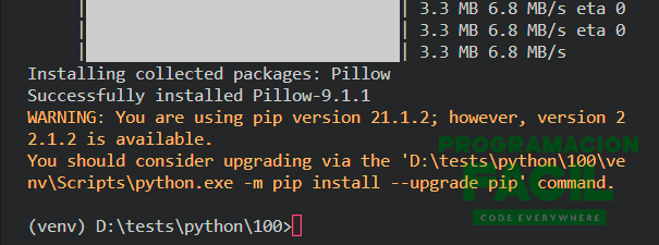 actualizar pip de Python