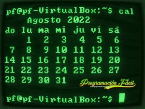 calendario consola linux