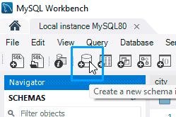 Crear base de datos desde mysql Workbench