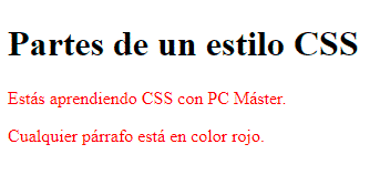 sintaxis CSS