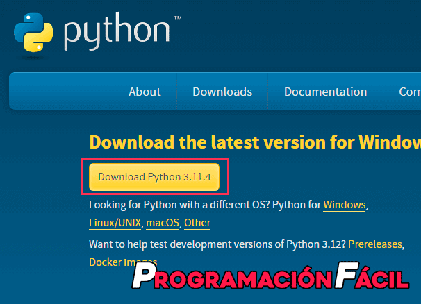 Descargar Python para windows