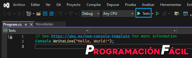 Compilar un programa en Visual Studio