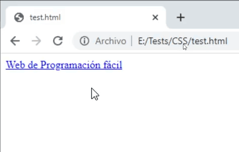Enlace de html por defecto