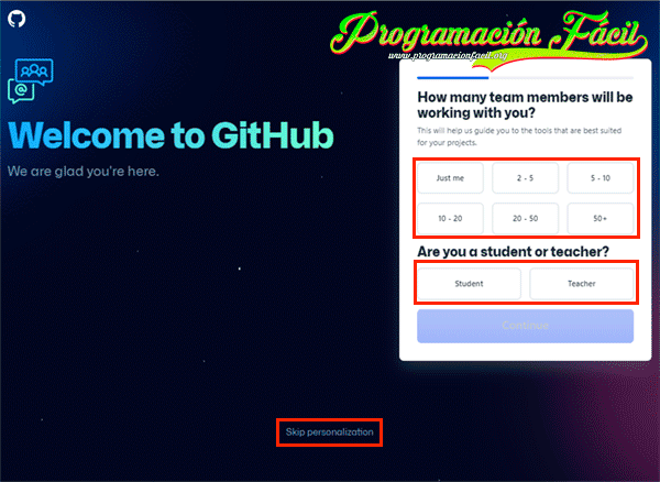 GitHub preguntas personalización